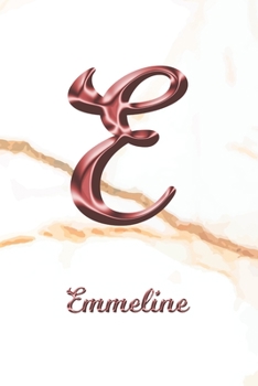 Paperback Emmeline: Sketchbook - Blank Imaginative Sketch Book Paper - Letter E Rose Gold White Marble Pink Effect Cover - Teach & Practic Book