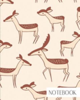 Paperback Notebook: Large College Ruled Notebook for Everyday Use Cute and Fun Deer Pattern Book