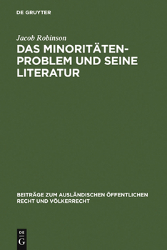 Hardcover Das Minoritätenproblem und seine Literatur [German] Book