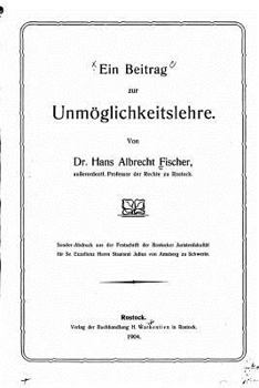Paperback Ein Beitrag Zur Unmöglichkeitslehre [German] Book