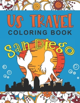 Paperback US Travel Coloring Book: A Rest and Relaxation Coloring Gift Book for Adults Book