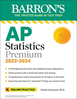 Paperback AP Statistics Premium, 2023-2024: 9 Practice Tests + Comprehensive Review + Online Practice Book