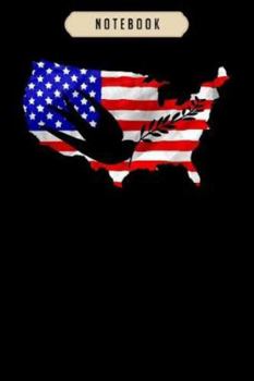 Notebook: American flag independence day peace symbol gift Notebook-6x9(100 pages)Blank Lined Paperback Journal For Student, kids, women, girls, boys, men, birthday gifts-Veterans day gifts notebook