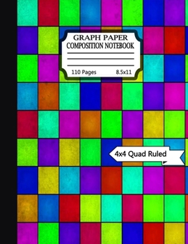 Paperback Graph paper composition notebook: Grid Paper Composition Notebook with beautiful colored cover pages-(KIDS, GIRLS, BOYS, STUDENT)- Quad Ruled(4x4) 110 Book