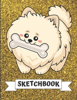 Sketchbook: Cute Little Chow Chow Puppy Dog Cover Design with Glitter Printed Notebook and Journal. Perfect Doodling, Sketching and Writing Book for Kids and Adult of All Ages.