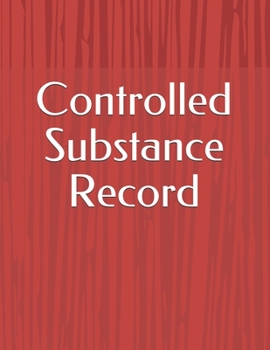 Paperback Controlled Substance Record Book