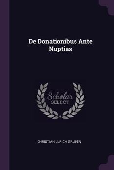 Paperback De Donationibus Ante Nuptias Book