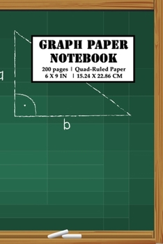 Graph Paper Notebook: 200 pages (100 sheets) 5x5 Composition Grid Planner | Clean Chalkboard Theme | Quad-Ruled | 6x9 Sized