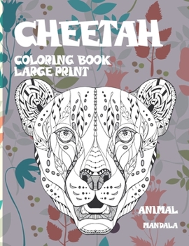 Paperback Mandala Coloring Book Large Print - Animal - Cheetah Book