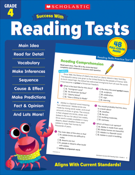 Paperback Scholastic Success with Reading Tests Grade 4 Workbook Book