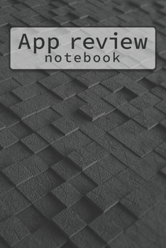 Paperback App Review Notebook: Web Application Review Log book Tracker - Cool Black 3D Style Cover Book
