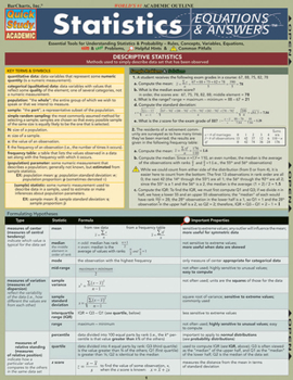 Pamphlet Statistics Equations & Answers Book