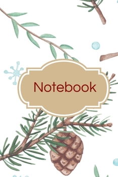 Notebook: Leaves, branches and pinecones autumn winter lined paperback jotter