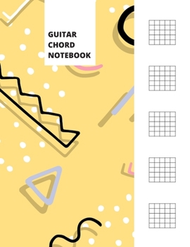 Paperback Guitar Chord Notebook: Blank Guitar Chord Diagrams - Yellow Abstract Book