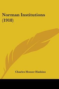 Paperback Norman Institutions (1918) Book