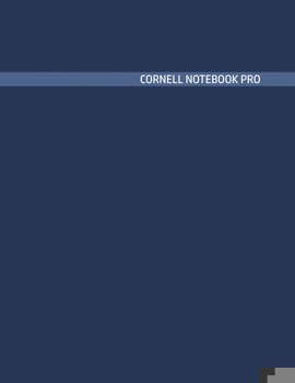 Paperback Cornell Notebook Pro: Large Note Taking System For School And University. College Ruled Pretty Light Notes. Midnight Blue Indigo Ink Cover - Book