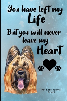 Paperback Pet Loss Journal Briard: Guided Prompt Keepsake Workbook Book