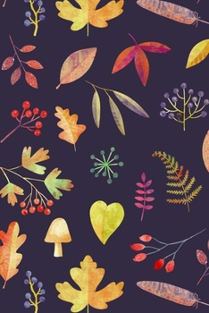 Notes: A Blank Dot Grid Notebook with Dark Watercolor Leaves and Berries Cover Art