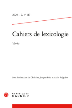 Paperback Cahiers de Lexicologie [French] Book