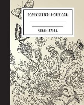 Paperback Graph Paper Composition Notebook 8" x 10",120 Pages, Flower Potter style seamless: Composition Notebook for College School/Teacher/Office/Student Book