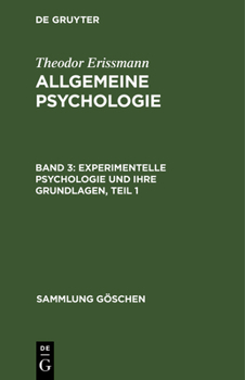 Hardcover Experimentelle Psychologie und ihre Grundlagen, Teil 1 [German] Book