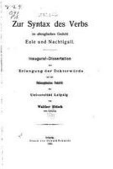 Paperback Zur Syntax Des Verbs Im Altenglischen Gedicht Eule Und Nachtigall [German] Book