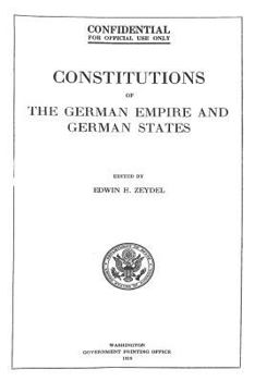 Paperback Constitutions of the German Empire and German States Book