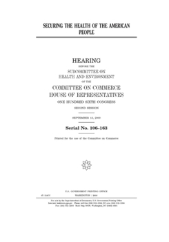 Paperback Securing the health of the American people Book