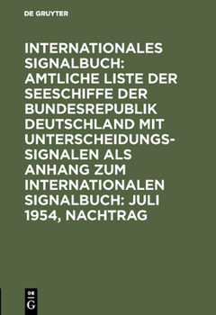 Hardcover Juli 1954, Nachtrag [German] Book