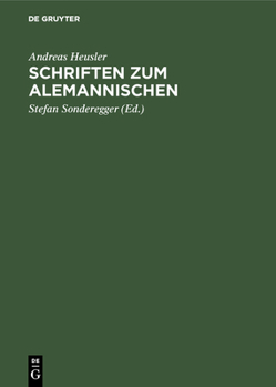 Hardcover Schriften Zum Alemannischen [German] Book