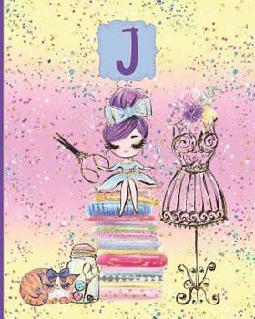 Paperback My Sewing Notebook J: Sewing Composition Notebook Monogrammed Initial J College Rule and Dot Grid Interior Book