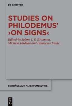 Hardcover Studies on Philodemus' >On Signs Book