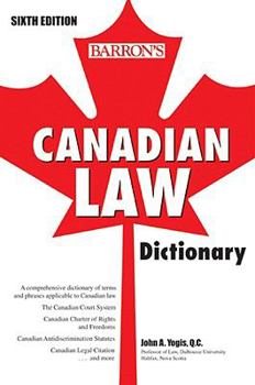 Paperback Canadian Law Dictionary Book