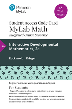 Misc. Mylab Math with Pearson Etext (Up to 18-Weeks) Access Code for Interactive Developmental Math Book