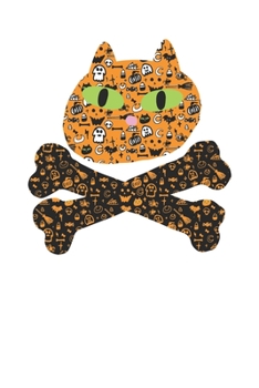 Paperback Cool Cat with Crossbones 120 Page Notebook Lined Journal for Halloween Lovers Book