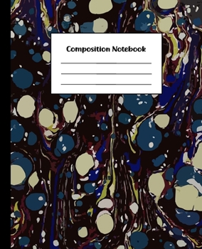 Paperback Composition Notebook: Blue, Brown & White Marble Abstract - College Ruled Back To School Notebook For Students, Kids, Teens, Adults & Teache Book