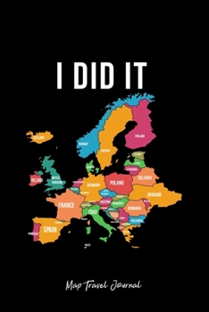 Map Travel Journal: Solo Traveler Map European Travel Addict Cool Christmas Gift - Black Dotted Dot Grid Bullet Notebook - Diary, Planner, Gratitude, Writing, Goal, Log Journal - 6x9 120 pages