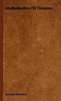 Hardcover Mathematics Of Finance Book