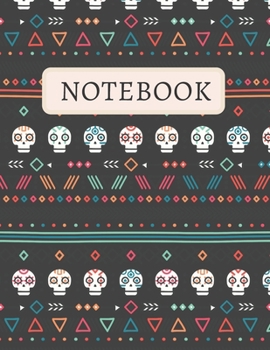 Notebook: Dead Head Design (Dead Pattern), 8,5" x 11" Size Notebook(Journal) with 120 Half Wide Ruled / Half Graph 5x5 Pages (Dead Head Cover)