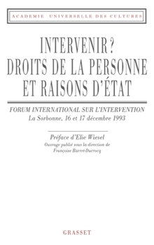 Paperback Intervenir droits de la personne et raison d'Etat [French] Book