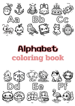 Paperback Alphabet coloring book: Children's coloring pages + word search puzzles [Large Print] Book