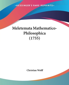 Paperback Meletemata Mathematico-Philosophica (1755) Book
