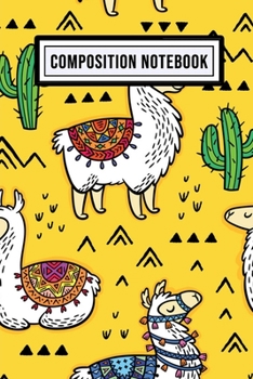 Paperback Llama Wide Ruled Composition Notebook: Llama Blank College Ruled Composition Notebook - 110 Pages - Pocket Size 6x9 Book