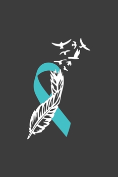 Writing About My Health Journey with Dysautonomia: College Ruled Notebook ( Turquoise Awareness Ribbon Feather Cover)