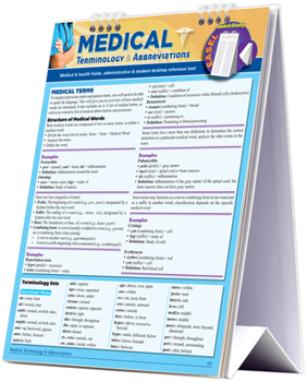 Spiral-bound Medical Terminology & Abbreviations Desktop Easel Book: A Quickstudy Reference Tool for Students and Medical, Health & Administrative Fields Book