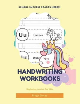 Paperback Handwriting Workbooks: Cursive Handwriting Workbook Unicorn for Kids by Handwriting Workbooks Book