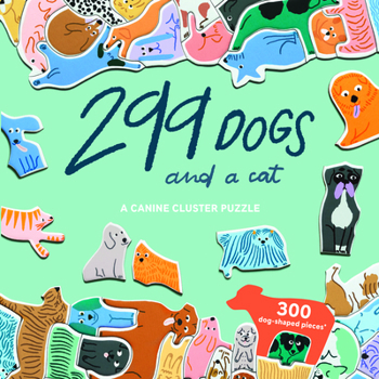 Paperback 299 Dogs (and a Cat) 300 Piece Cluster Puzzle: A Canine Cluster Puzzle Book