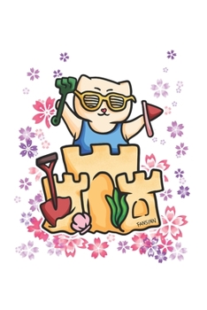 Cat Beach Sandcastle Flowers Notebook: Graph Paper Journal 6x9 - 120 Pages