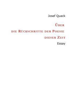 Paperback Über die Rückschritte der Poesie dieser Zeit: Essay [German] Book