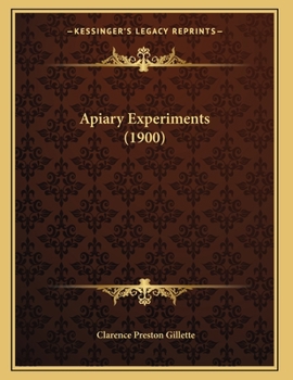 Paperback Apiary Experiments (1900) Book
